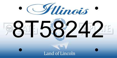 8T58242 Illinois License Plate