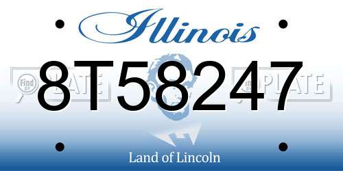 8T58247 Illinois License Plate