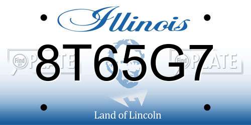 8T65G7 Illinois License Plate