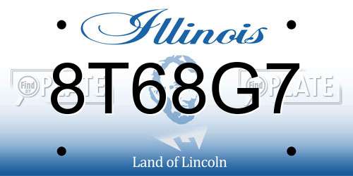 8T68G7 Illinois License Plate