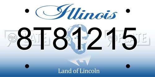 8T81215 Illinois License Plate