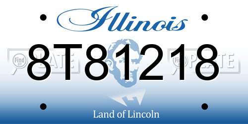 8T81218 Illinois License Plate