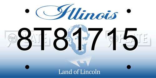 8T81715 Illinois License Plate