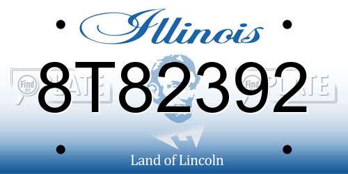 8T82392 Illinois License Plate