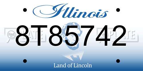 8T85742 Illinois License Plate