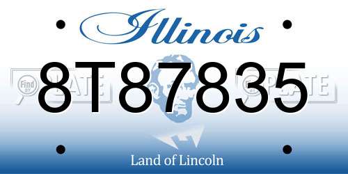8T87835 Illinois License Plate