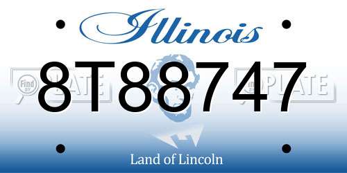 8T88747 Illinois License Plate
