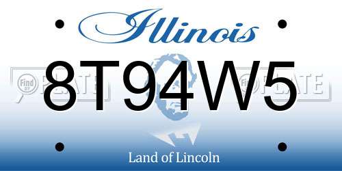 8T94W5 Illinois License Plate