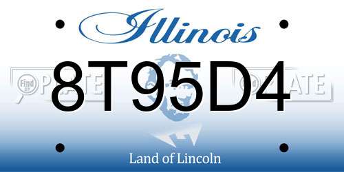8T95D4 Illinois License Plate