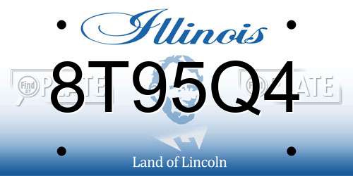8T95Q4 Illinois License Plate