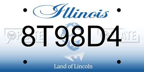 8T98D4 Illinois License Plate