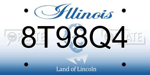 8T98Q4 Illinois License Plate