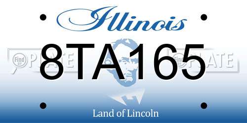 8TA165 Illinois License Plate