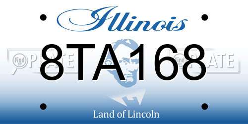 8TA168 Illinois License Plate