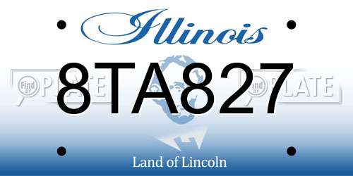 8TA827 Illinois License Plate