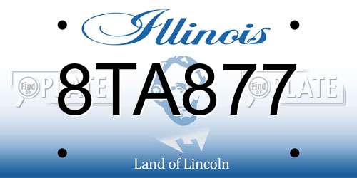 8TA877 Illinois License Plate