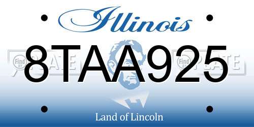 8TAA925 Illinois License Plate
