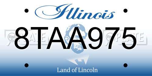 8TAA975 Illinois License Plate