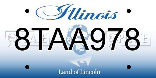 8TAA978 Illinois License Plate