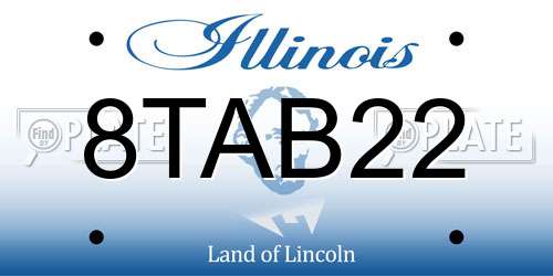 8TAB22 Illinois License Plate