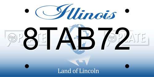 8TAB72 Illinois License Plate