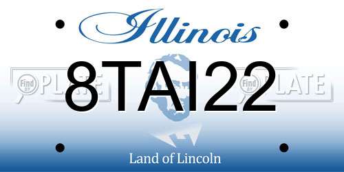 8TAI22 Illinois License Plate