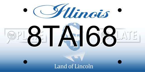 8TAI68 Illinois License Plate