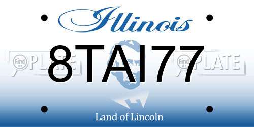8TAI77 Illinois License Plate