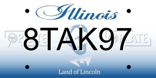 8TAK97 Illinois License Plate