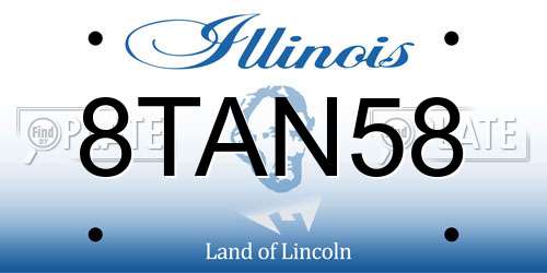 8TAN58 Illinois License Plate