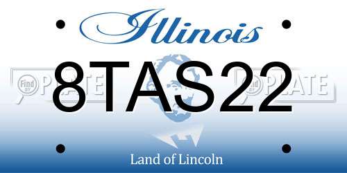 8TAS22 Illinois License Plate