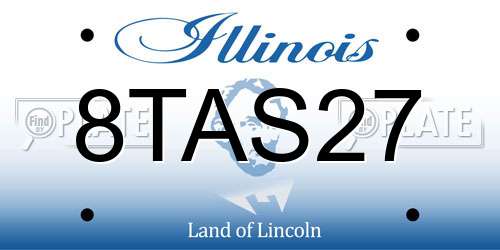 8TAS27 Illinois License Plate