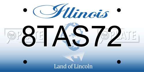 8TAS72 Illinois License Plate