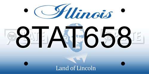 8TAT658 Illinois License Plate