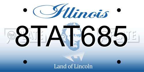 8TAT685 Illinois License Plate