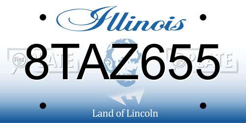 8TAZ655 Illinois License Plate