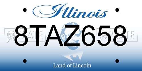 8TAZ658 Illinois License Plate