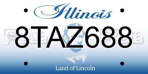 8TAZ688 Illinois License Plate