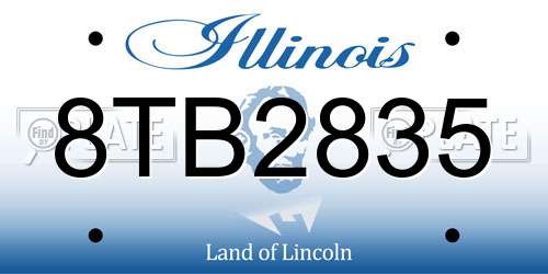 8TB2835 Illinois License Plate