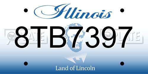 8TB7397 Illinois License Plate