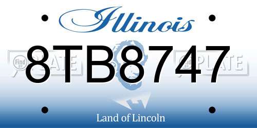 8TB8747 Illinois License Plate