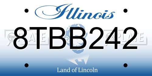 8TBB242 Illinois License Plate