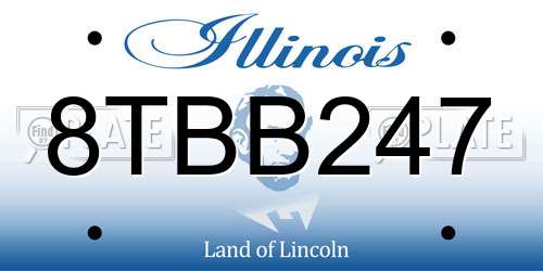 8TBB247 Illinois License Plate