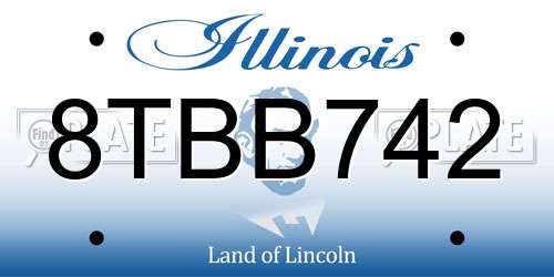 8TBB742 Illinois License Plate