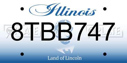 8TBB747 Illinois License Plate