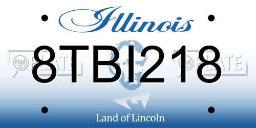 8TBI218 Illinois License Plate