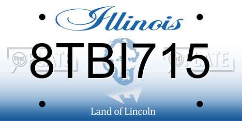 8TBI715 Illinois License Plate