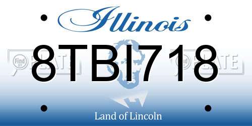 8TBI718 Illinois License Plate