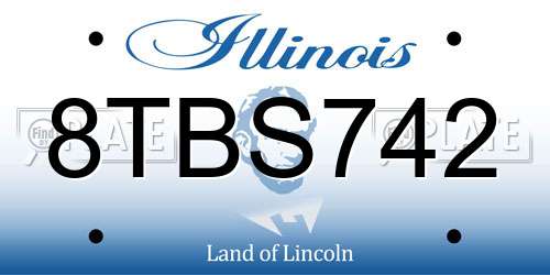 8TBS742 Illinois License Plate