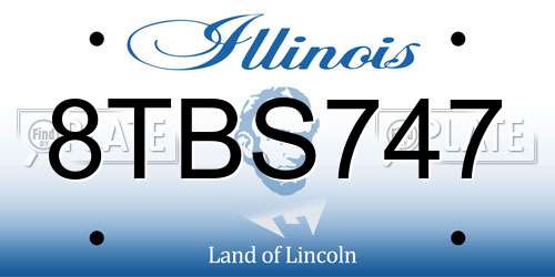 8TBS747 Illinois License Plate